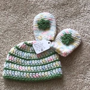 Baby Mittens and Beanie 0-3 mo Crochet SALE